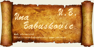 Una Babušković vizit kartica